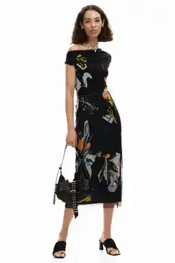 Wehkamp Desigual off shoulder jurk zwart aanbieding