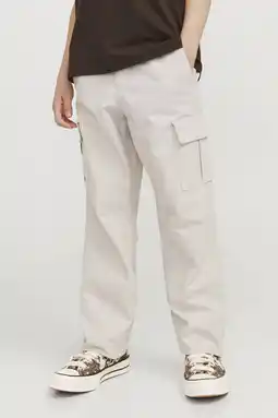 Wehkamp JACK & JONES JUNIOR relaxed cargobroek ecru aanbieding