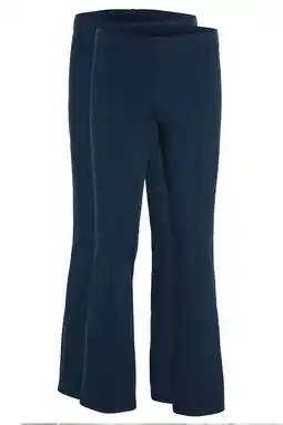 Wehkamp Anytime flared legging donkerblauw melange (set van 2) aanbieding