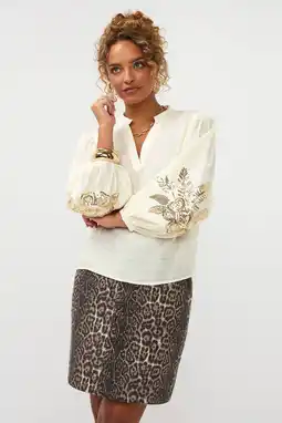 Wehkamp Ydence blouse ecru met pailletten aanbieding