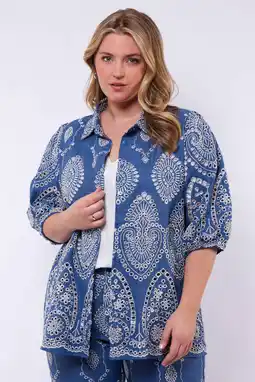 Wehkamp Exxcellent blouse blauw aanbieding