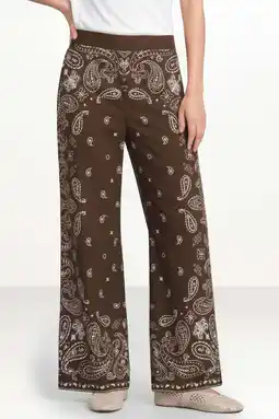 Wehkamp Suncoo wide leg highwaist broek met paisley print bruin aanbieding