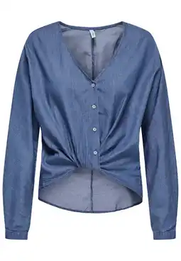 Wehkamp ONLY blouse medium blue denim aanbieding
