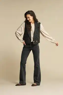 Wehkamp Red Button highwaist flared jeans black denim aanbieding