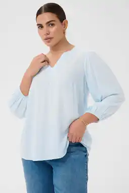 Wehkamp Kaffe Curve blousetop lichtblauw aanbieding