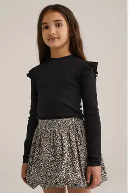 Wehkamp WE Fashion longsleeve zwart rib gebreid aanbieding