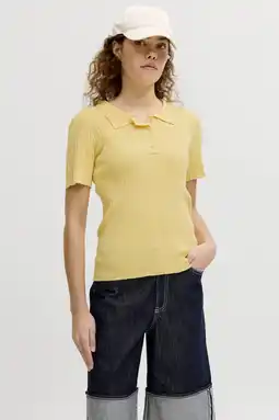Wehkamp JJXX polo lichtgeel gebreid aanbieding