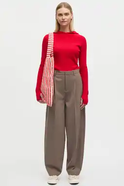 Wehkamp MADS NØRGAARD - COPENHAGEN highwaist broek lichtbruin aanbieding