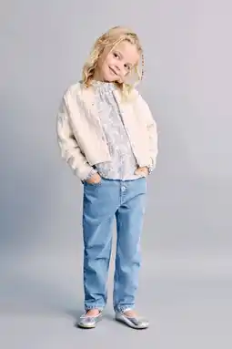 Wehkamp Mango Kids barrel jeans medium blue denim aanbieding