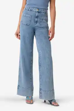 Wehkamp IBANA wide leg jeans medium blue denim aanbieding