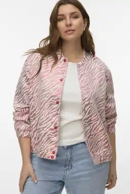Wehkamp VERO MODA CURVE bomberjack met zebraprint roze aanbieding