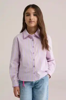 Wehkamp WE Fashion gestreepte blouse lila aanbieding