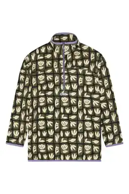 Wehkamp Picture fleece sweater Inaria olijfgroen/lichtgeel aanbieding