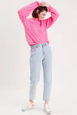 Wehkamp Cache Cache cropped high waist mom jeans light blue aanbieding