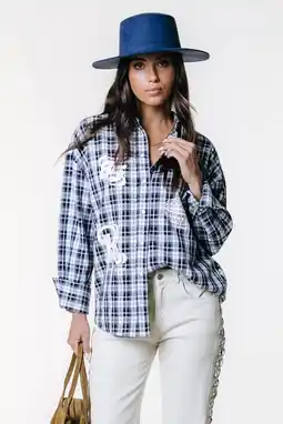 Wehkamp Colourful Rebel geruit blouse blauw aanbieding