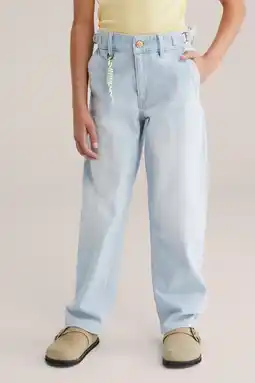 Wehkamp WE Fashion Blue Ridge highwaist loose fit jeans baggy jeans light blue denim aanbieding