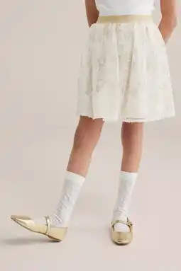 Wehkamp WE Fashion korte rok met glitter wit aanbieding