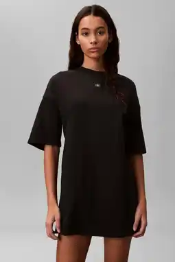 Wehkamp CALVIN KLEIN JEANS korte T-shirtjurk zwart aanbieding