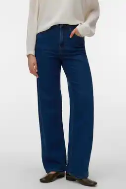 Wehkamp VERO MODA Vmlaura highwaist straight leg jeans medium blue denim aanbieding