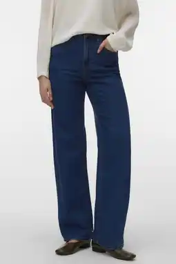 Wehkamp VERO MODA Vmlaura highwaist straight leg jeans medium blue denim aanbieding