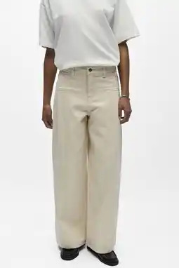 Wehkamp OBJECT Objbella highwaist wide leg jeans ecru aanbieding