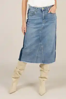 Wehkamp Yest denim spijkerrok medium blue denim aanbieding