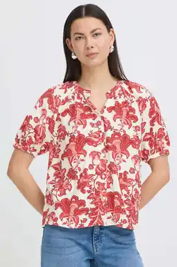 Wehkamp ICHI gebloemde blouse rood aanbieding