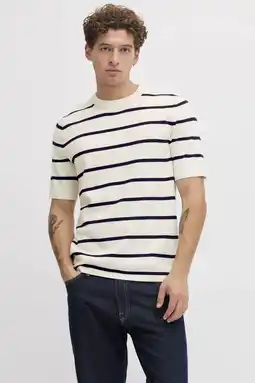 Wehkamp JJ REBEL regular gestreepte T-shirt ecru aanbieding