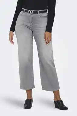 Wehkamp ONLY CARMAKOMA Carwilly Hw Crop Wide Rea0938 highwaist wide leg jeans grey denim aanbieding
