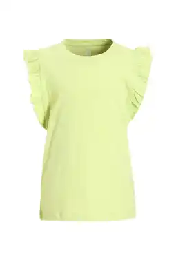 Wehkamp Anytime T-shirt met ruffle limegroen aanbieding
