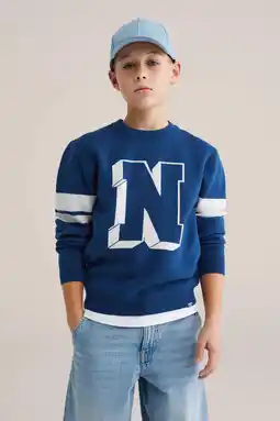 Wehkamp WE Fashion trui blauw fijn gebreid aanbieding