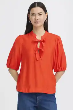 Wehkamp ICHI blousetop koraalrood aanbieding