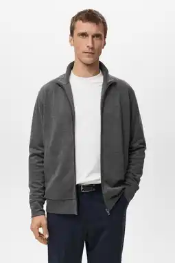 Wehkamp Mango Man sweatvest grijs aanbieding