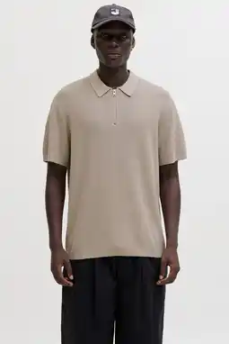 Wehkamp JACK & JONES relaxed polo gebreid beige aanbieding
