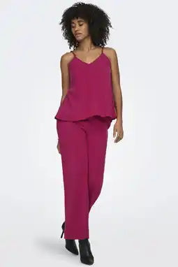 Wehkamp ONLY wide leg highwaist broek roze aanbieding