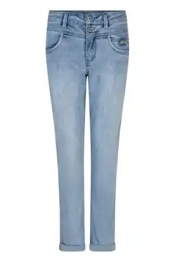 Wehkamp Red Button Sienna Bleach highwaist slim fit jeans light blue denim aanbieding