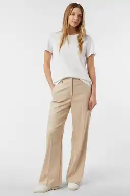 Wehkamp comma wide leg regularwaist broek beige aanbieding