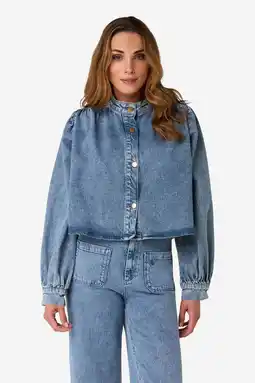 Wehkamp IBANA denim blouse medium blue denim aanbieding