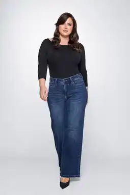 Wehkamp Fox Factor high waisted wide leg jeans DIXI brooklynn blue aanbieding