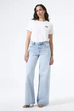 Wehkamp Garcia wide leg jeans wide leg jeans light blue denim aanbieding