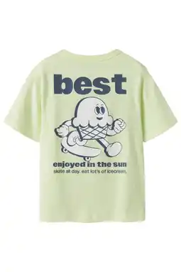 Wehkamp NAME IT KIDS T-shirt met backprint limegroen aanbieding