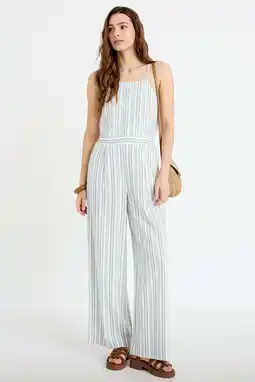 Wehkamp Cache Cache gestreepte jumpsuit linnen ecru aanbieding