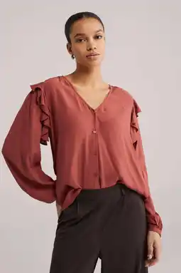 Wehkamp WE Fashion blouse roodbruin aanbieding