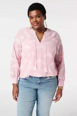 Wehkamp MS Mode gebloemde blousetop lichtroze aanbieding