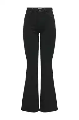 Wehkamp ONLY TALL highwaist flared jeans black denim aanbieding