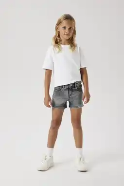 Wehkamp NAME IT KIDS slim denim short grey denim aanbieding