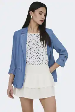 Wehkamp ONLY regular blazer medium blue denim aanbieding