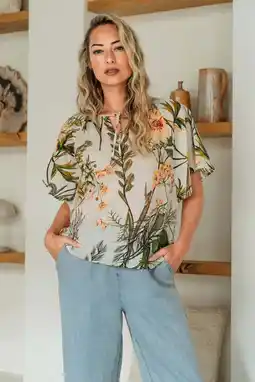 Wehkamp Co Woman gebloemde blousetop wit aanbieding