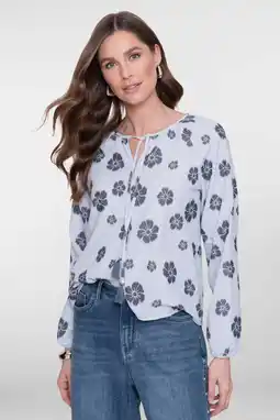 Wehkamp Geisha blousetop lichtblauw aanbieding