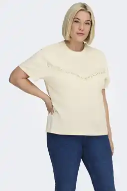 Wehkamp ONLY CARMAKOMA T-shirt beige aanbieding